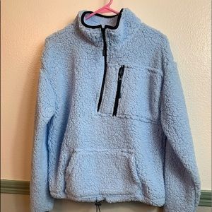 ❤️Blue Fuzzy Half-Zip